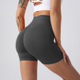thumbnail image 4 of WEIYLL Yoga Womans Shorts Seamless Scrunch Workout Gym Solid Color Grey Pants M, 4 of 5
