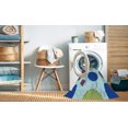 thumbnail image 2 of Ahgly Company Tapis d'Intérieur Lavable à la Machine, Carré, Transitionnel, Bleu Lagon Bleu, Tapis de Zone, 3 Pieds Carré, 2 of 7