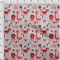 thumbnail image 4 of oneOone Rayon Red Fabric Cute Animal Dress Material Fabric Print Fabric By The Yard 56 Inch Wide, 4 of 4