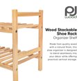 thumbnail image 2 of PJ Wood Stackable Wood Shoe Rack Organizer Shelf Closet Entryway Bedroom, Natural, 2 of 11