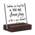 thumbnail image 2 of Desk Decorative Sign with Wood Stand Clear Print Cartoon Butterfly Pattern  Positive Plaque  Acrylic Inspirational Quote  Clear Desk Decorative Sign for Home Office Decor, 2 of 8