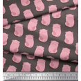 thumbnail image 2 of Soimoi Moss Georgette Fabric Pig Animal Print Fabric by The Yard 42 Inch Wide, 2 of 3