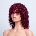 thumbnail image 5 of Heliisoer Women's Wine Red Short Curly Hair With Bangs And Small Curly Hair, 5 of 5