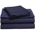 thumbnail image 1 of Sheet Set Navy Blue Solid 100 Percent Pure Cotton Super Soft 4-Piece Sheet Set with 32" Inch Pocket Sheet Set 450TC (Twin, Navy Blue), 1 of 2