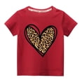 thumbnail image 1 of EGNMCR Chemisiers et Chemises à Manches Courtes à Col Rond Tout-Petits Enfants Garçons Filles Mode Mignon Col Rond Imprimé Haut à Manches Courtes Blouse Fille, 1 of 3