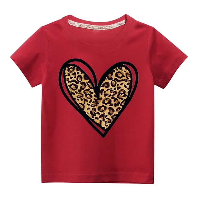 EGNMCR Chemisiers et Chemises à Manches Courtes à Col Rond Tout-Petits Enfants Garçons Filles Mode Mignon Col Rond Imprimé Haut à Manches Courtes Blouse Fille