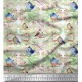 thumbnail image 1 of Soimoi Poly Georgette Fabric Branch & Bird Artistic Printed Fabric 1 Yard 42 Inch Wide, 1 of 3