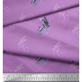 thumbnail image 2 of Soimoi Japan Crepe Satin Fabric Dragonfly & Texture Printed Fabric 1 Yard 42 Inch Wide, 2 of 3