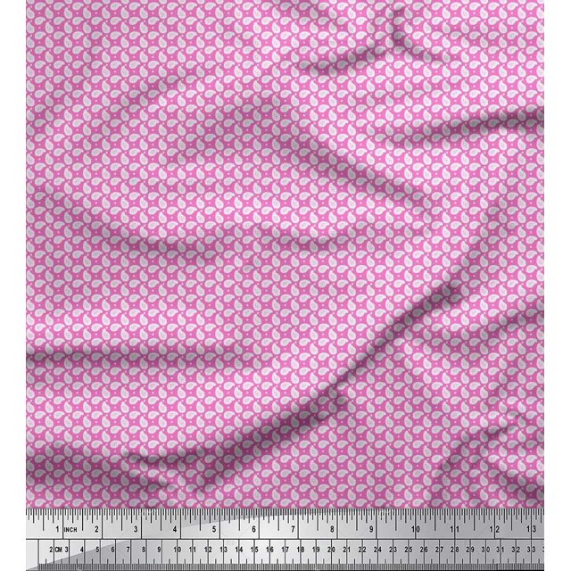 Soimoi Modal Satin Fabric Dot & Paisley Print Fabric by Yard 42 Inch Wide