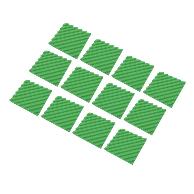 Mousse de Studio d'Insonorisation, Panneau Acoustique d'Installation Facile 12PCS Haute Densité pour Podcast Vert