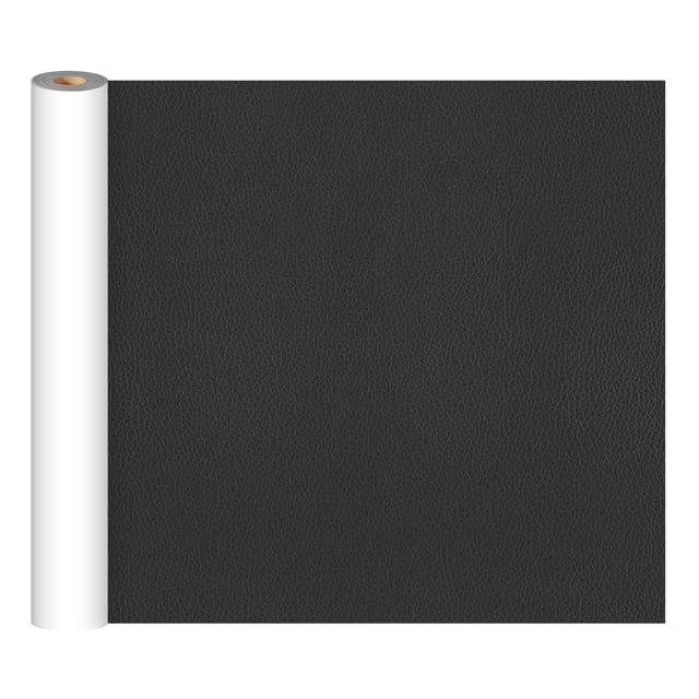 Clearance! Leather Patch Self Adhesive Leather Refinisher Cuttable Sofa Leather Kit for Furniture Leather Seat Leather Tape for Sofa Chair Car Seat Furniture Protection. A roll of black PU leather patch material with a smooth texture, designed for repairing scratches, cracks, and tears on sofas, chairs, car seats, and other leather surfaces. The patch is self-adhesive, cuttable, and available in various sizes, including 20x30cm and 100x137cm. Ideal for restoring aging leather and vinyl surfaces.