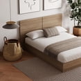 thumbnail image 2 of Nexera Milano Full Platform Bed with Headboard, Brown Oak, 2 of 7