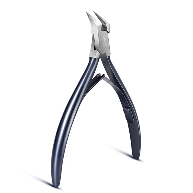 Toenail Clipper Straight Blade for Ingrown and Thick Nails - Stainless Steel and Sharp Pointed Tip Ingrown Nail Clipper – Wide Jaw Toe Nail Cutter Podiatry Tool