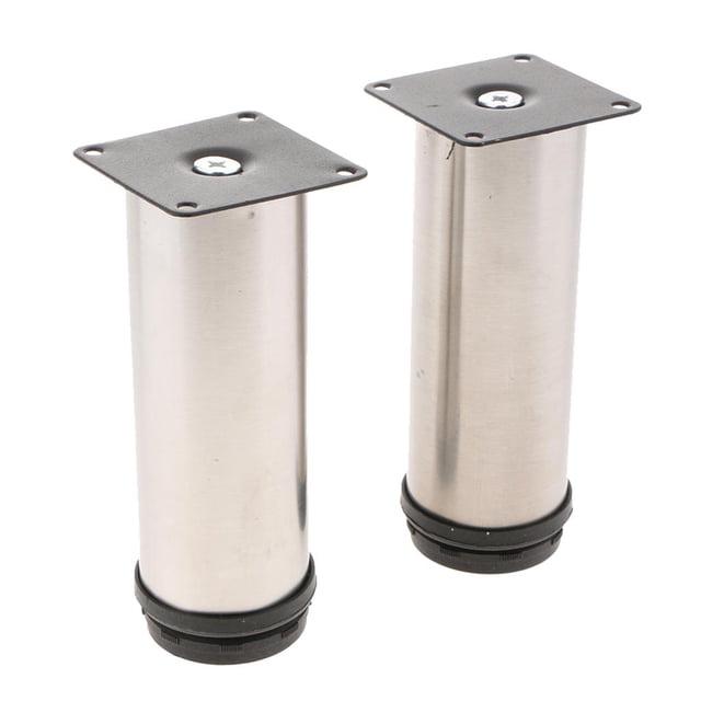 GUOOL 2 Pcs Pieds de Meuble en Acier Inoxydable pour Armoire Pieds de Table de Bureau Réglables 15cm