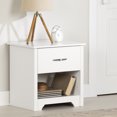 thumbnail image 1 of South Shore Fusion 1-Drawer Nightstand - End Table with Storage for Adult, in Pure White, 1 of 12