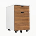 thumbnail image 1 of Desky Wooden Minimal Filing Cabinet - White / Prime Oak Laminate, 1 of 10