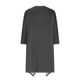 thumbnail image 5 of Mrat Sheer Cardigan for Womens 3/4 Sleeve Tops with Pocket Solid Irregular Flowy Jacket S-86 Dark Gray XXL, 5 of 5