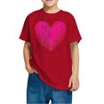 thumbnail image 4 of Posijego T-Shirts de la Saint-Valentin pour Enfants, T-Shirt Graphique avec Cœur, Garçons Filles, Col Rond, Manches Courtes, Hauts Mignons, 4 of 4