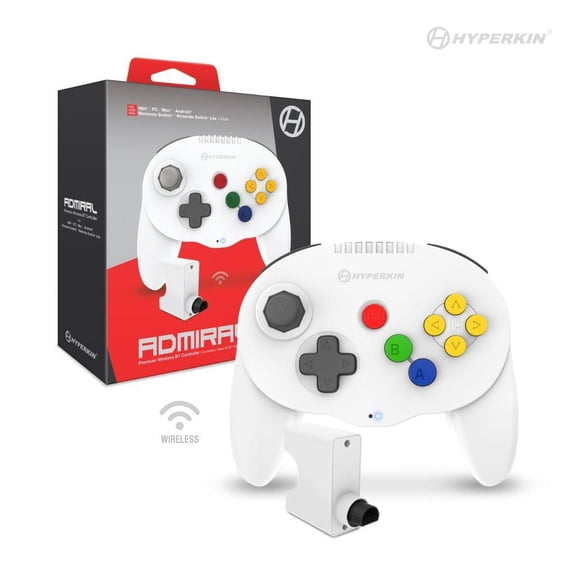 Contrôleur Bluetooth Hyperkin Admiral Premium pour N64® (Blanc)