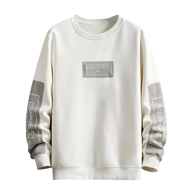 PMUYBHF Chandails en Molleton pour Hommes Sans Capuche à Fermeture Éclair Complète Chandail en Molleton Patchwork Col Rond Manches Longues Léger Chandail en Molleton Décontracté Chandail d'Entraînement Hauts pour Hommes Chandails à Capuchon Zippés 4X