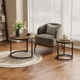 thumbnail image 4 of Semiocthome Modern Round Nesting Coffee Table Set,End Table Metal Frame for Living Room,23.6",Rustic Brown, 4 of 6