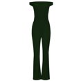 thumbnail image 3 of Yuyuzo Women 1 Piece Jumpsuits off Shoulder Flare Pants Wide Leg High Waisted Evening Party Rompers, 3 of 6