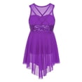 thumbnail image 2 of Jelory Robe de Danse Ballet pour Filles Enfants Jupe Dos Coupé à Sequins Compétition de Patinage sur Glace Violet 10, 2 of 7