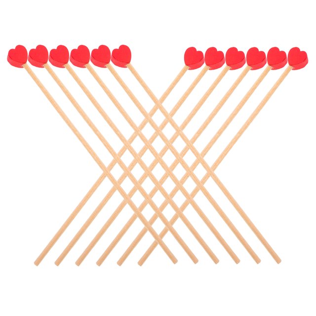 WASHWEPE 100pcs Coffee Stirrer Sticks Wooden Red Straws For Beverages Mixing