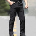 thumbnail image 3 of Mens Fashion Solid Multiple Pockets Multi Multifunctional Work Trousers Pants RXIRUCGD Noir, Taille: L, 3 of 7