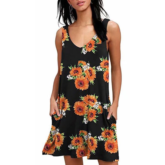 Robe Débardeur Plissée Unie Décontractée d'Été pour Femmes