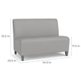 thumbnail image 3 of Lesro Ravenna Reception Armless Loveseat in Brown, 3 of 5
