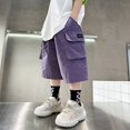 thumbnail image 2 of Shorts Cargo pour Garçons Enfants, Shorts Décontractés Extensibles pour Jeunes Garçons, Bas Cargo d'Extérieur, 2 of 6