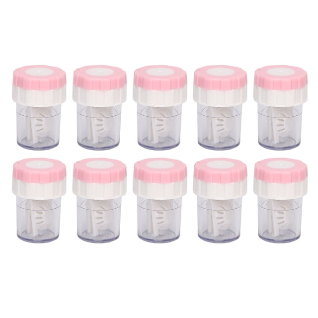 10pcs Manual Contact Lens Cleaner Professional Portable Contact Lens Washer Cleaning Soaking Case Pink