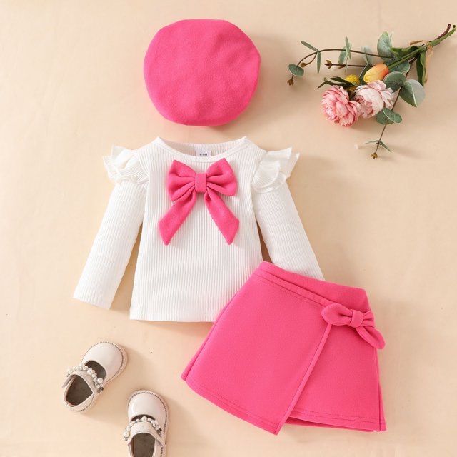 RXIRUCGD Hauts à Manches Longues et Col Rond pour Enfants Hommes et Femmes (Rose Vif, Taille : 80)