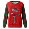 thumbnail image 4 of Chandail en Molleton de Noël pour Femmes 2023 Mode Décontractée Manches Longues Col Rond Imprimé à Carreaux Chandail en Molleton Dames Hauts Blouse en Liquidation, 4 of 4