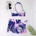 thumbnail image 4 of CEHVOM Ladies Three-piece Bikini Three-piece Short Skirt With Chest Pad Without Underwire, 4 of 5