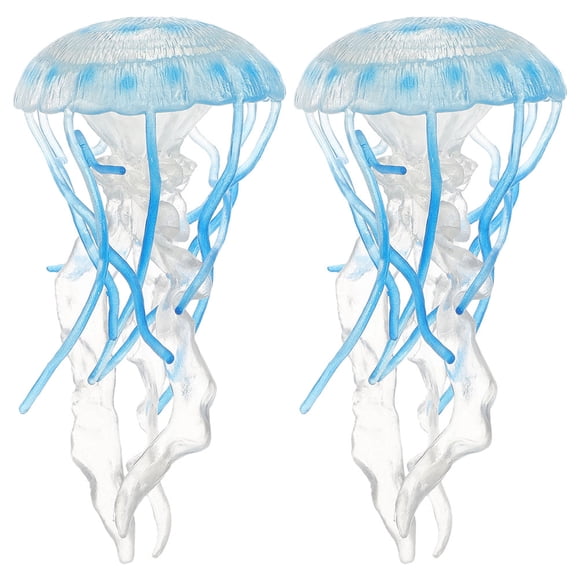 2Pcs Jelly Fish Decoration Sky-Blue Plastic for Aquarium and Educational Use for Children