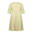 thumbnail image 4 of CHUANK Robe Maxi Ample à Manches Longues en Coton et Lin pour Femmes, Grande Taille, Unie, Boutonnée, 4 of 7