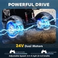 thumbnail image 4 of Qaba 24V 2-Seater Ride On Car for Kids with Suspension Wheels, Blue, 4 of 10