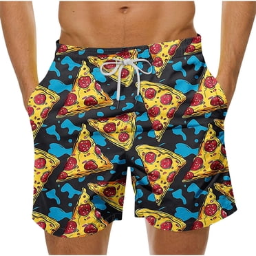Shorts pour Hommes Décontractés à Imprimé Hawaïen, Shorts de Bain de Plage, Polyester à Séchage Rapide avec Doublure en Maille