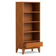 thumbnail image 3 of Simpli Home Harper Bibliothèque en Bois Dur Massif 60 X 24 Pouces avec Rangement, Brun Teck, 3 of 14