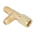 thumbnail image 3 of Adaptateur de Té de Noyau de Vanne, Adaptateur de Té d'Attelage Rapide Durable 1/4 Po Antirouille en Laiton Haute Résistance pour R22 R12 R134, 3 of 8