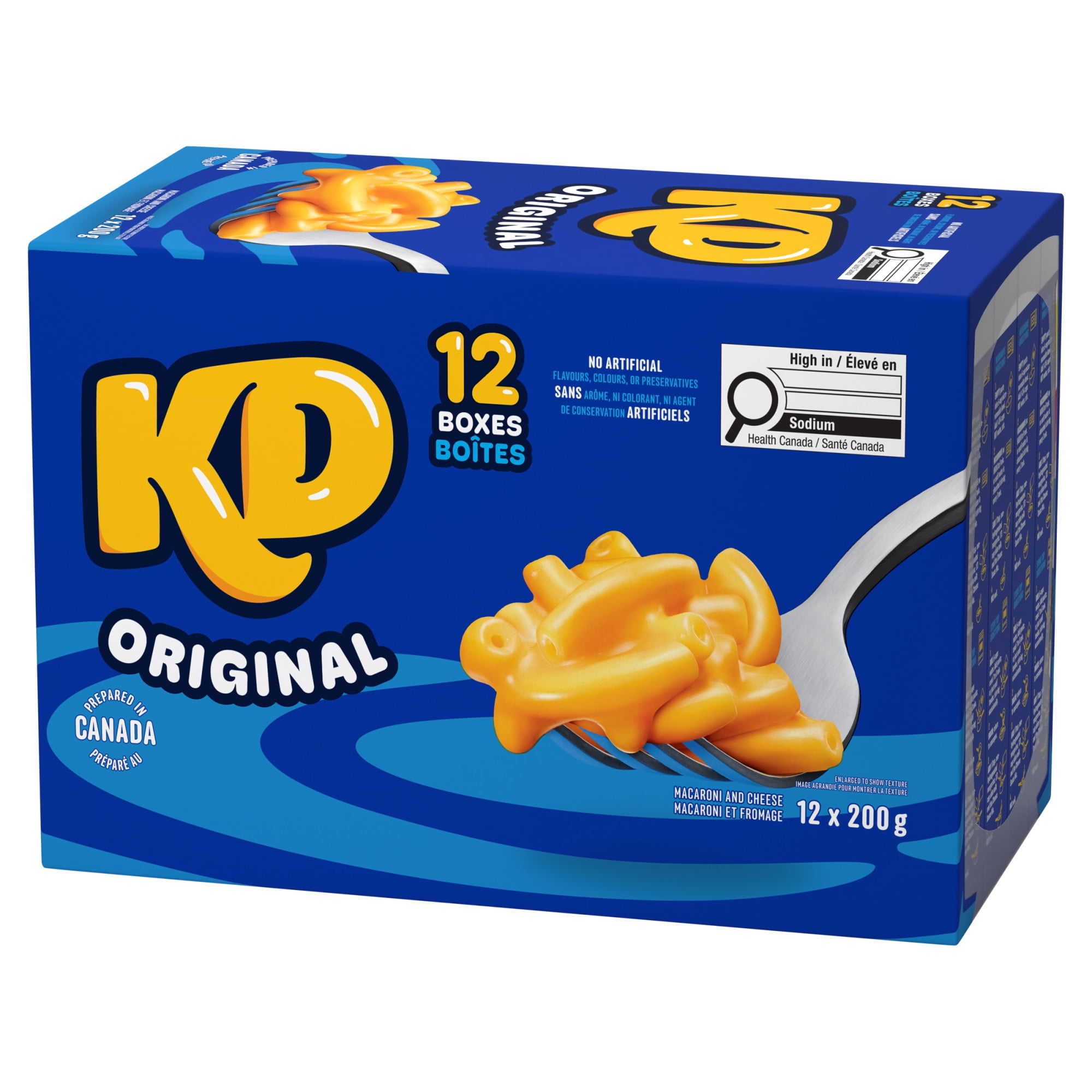 Kraft Dinner Macaroni au Fromage Original, Boîte Repas, Caisse, Stable à Température Ambiante