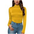 thumbnail image 3 of BYHONG Women's High Neck Solid Color Slim Fit And Body Shaping Underwear Yellow XL, 3 of 6
