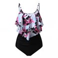thumbnail image 1 of Pisexur Swimsuits for Women Two Piece Bathing Suits Ruffled Flounce Top with High Waisted Bottom Bikini Set, 1 of 3