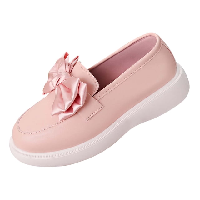 Pink Ladies Flat Shoes With Bow Detail Round Toe Thick Sole Slip On Design For Casual Outdoor Wear In Spring And Summer Seasons Size 36