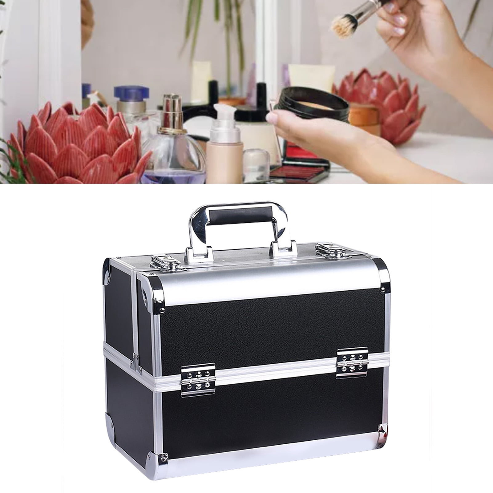 Makeup Train Case,Portable Makeup Case Multilayer Portable