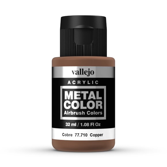 Vallejo 77710 Copper Metal Color Acrylic Airbrush Paint, 32ml Metallic Paint for Military Aircraft & Scale Models