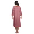 thumbnail image 3 of Moomaya Robe de Nuit Imprimée Longueur Genou en Coton avec Bordure en Dentelle Manches 3/4 pour Femmes, 3 of 5