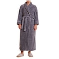 thumbnail image 4 of Timegard Womens Robe Soft Warm Fleece Bathrobe Solid Color Fall Winter Casual Loose Comfy Nightgowns, 4 of 6